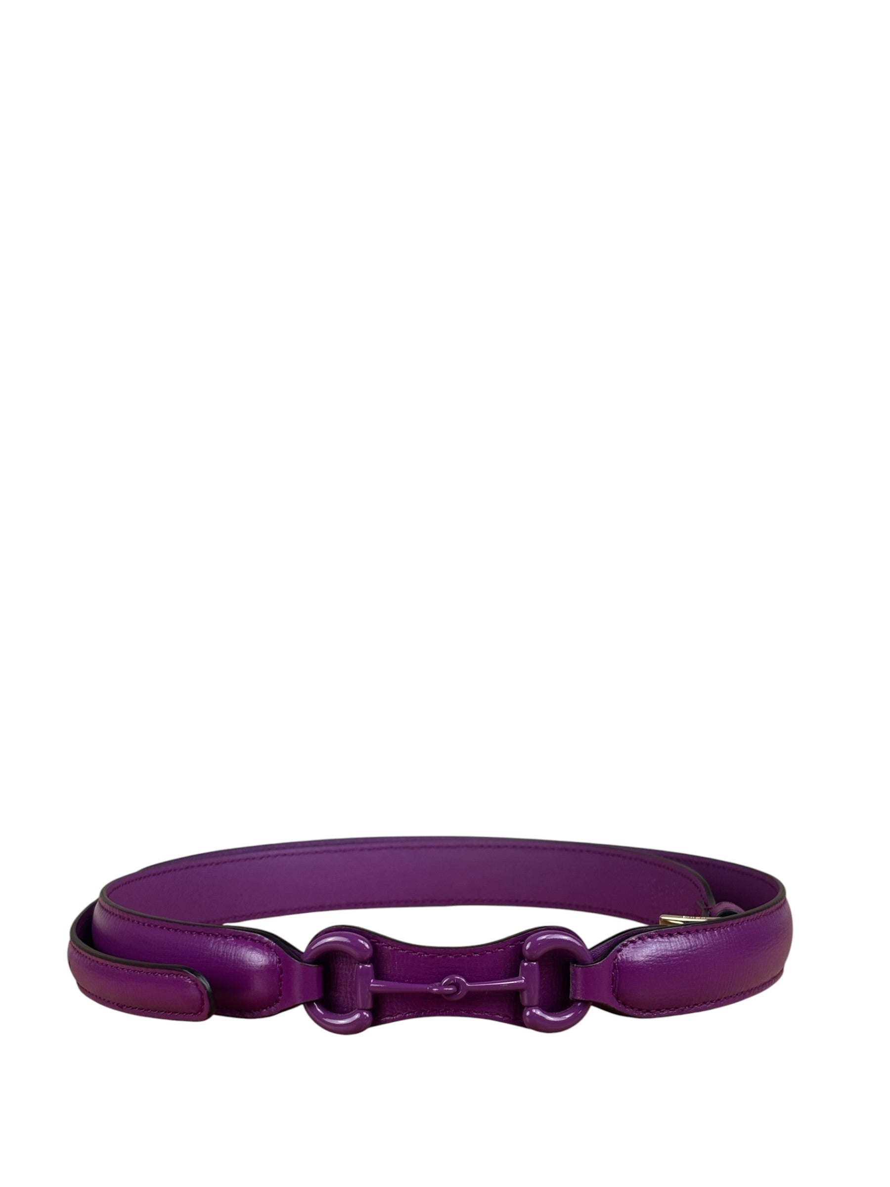 Gucci Purple Thin Leather Horsebit Belt