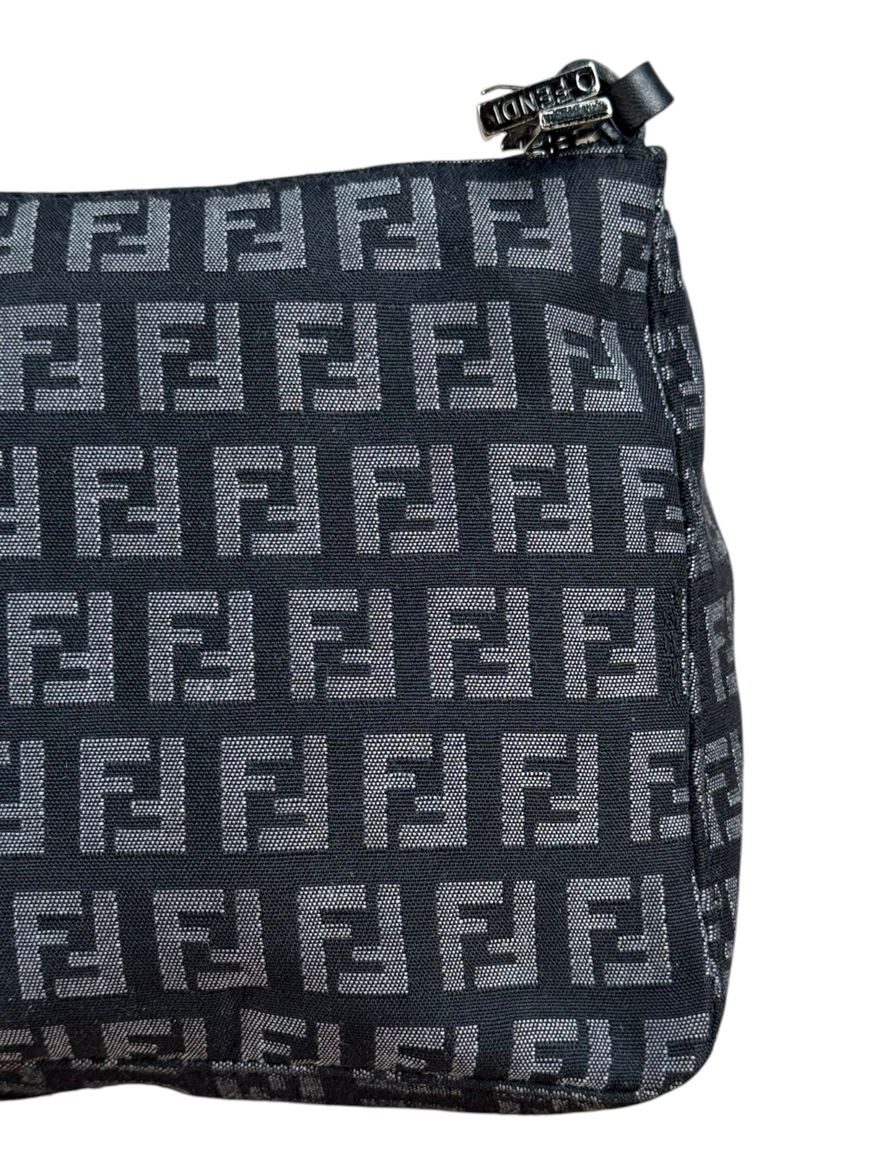 Fendi Black Zucca Vintage Pouch