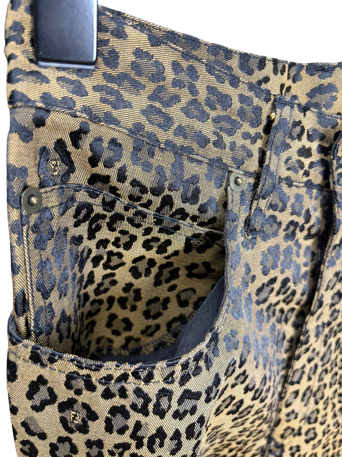 Fendi Vintage Leopard Print Straight Leg Jeans