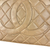 Chanel Caviar Quilted Medallion Tote Beige 2002 (Handle Wear)