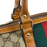 Gucci Beige/Brown GG Web Boston Two-Way Bag