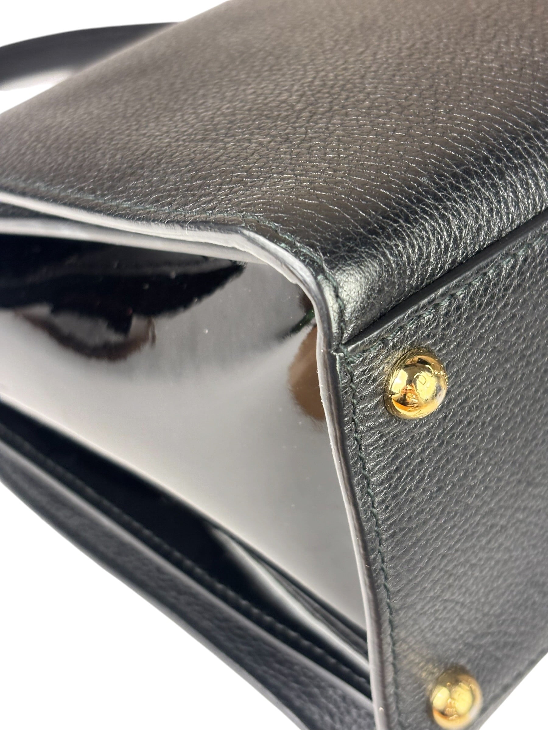 Dolce & Gabbana Black Patent Leather Borsa A Mano Two-Way Bag