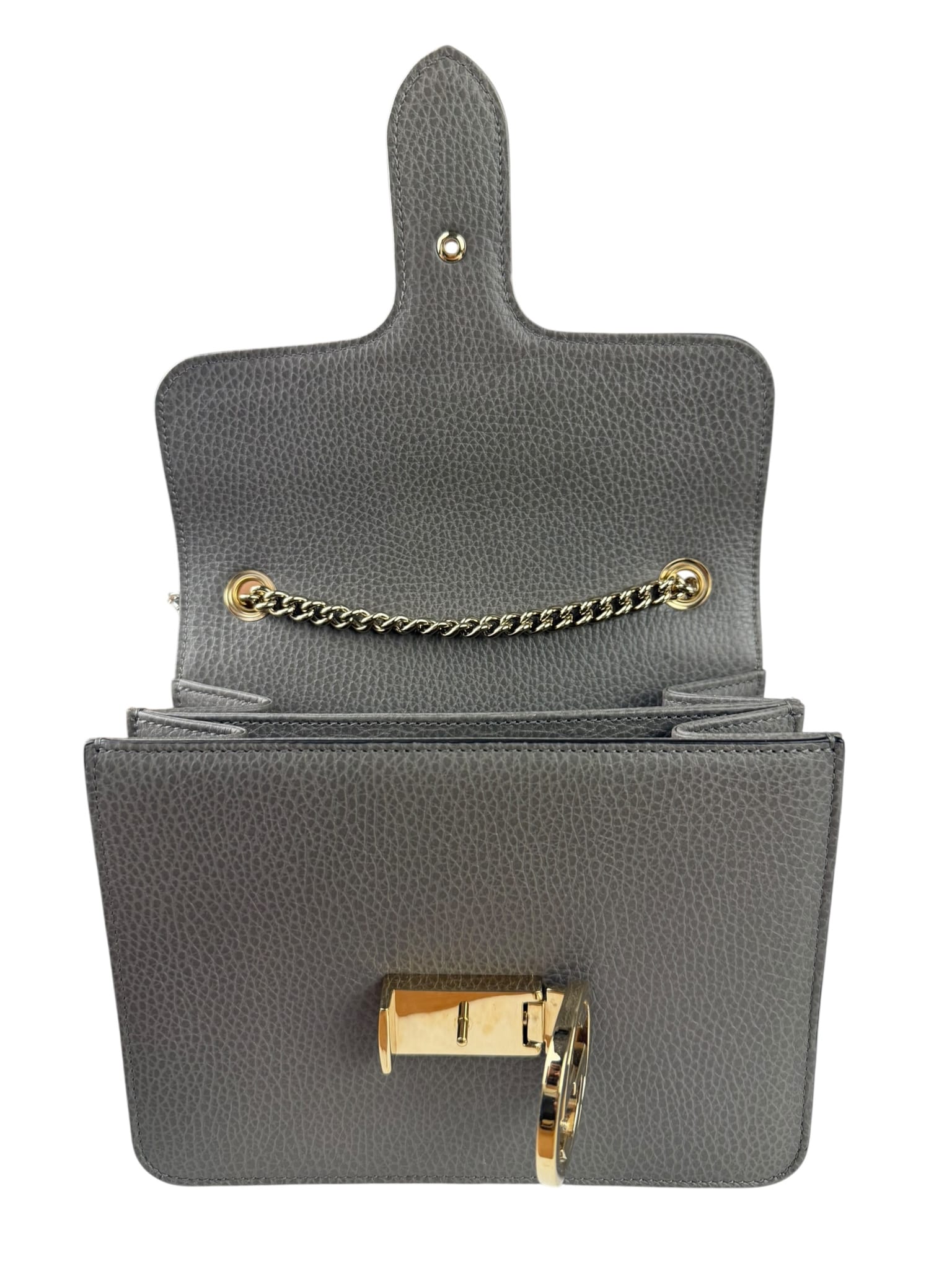 Gucci Grey Calfskin Interlocking Small G Shoulder Bag