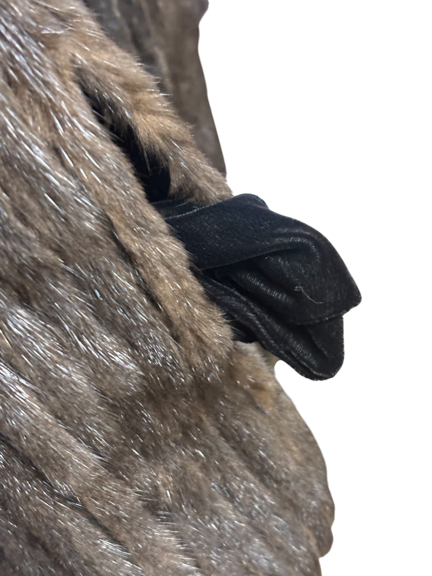 Vintage Brown Striped Mink Fur Coat