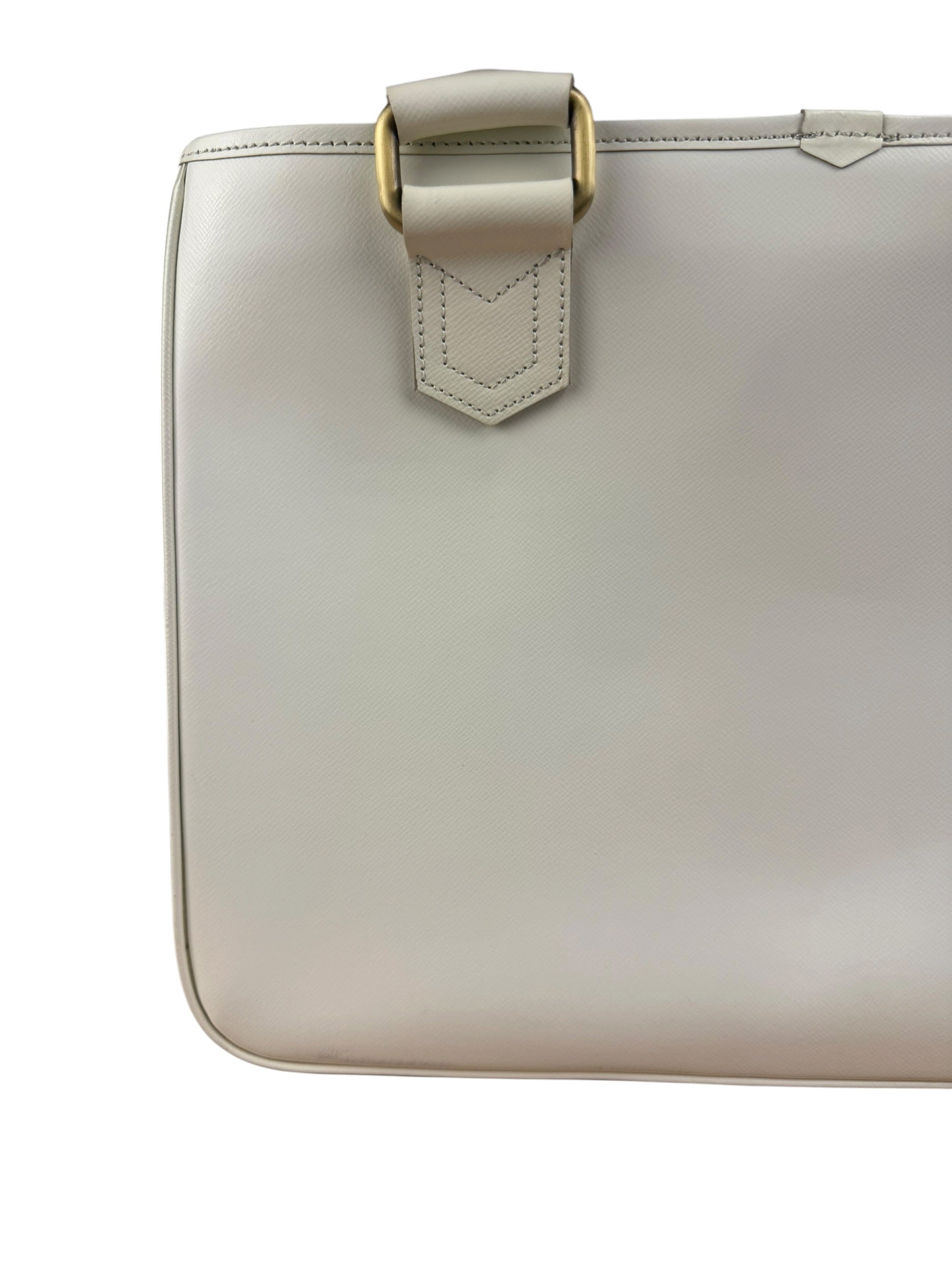 Burberry White Leather Multi-Pocket Handbag