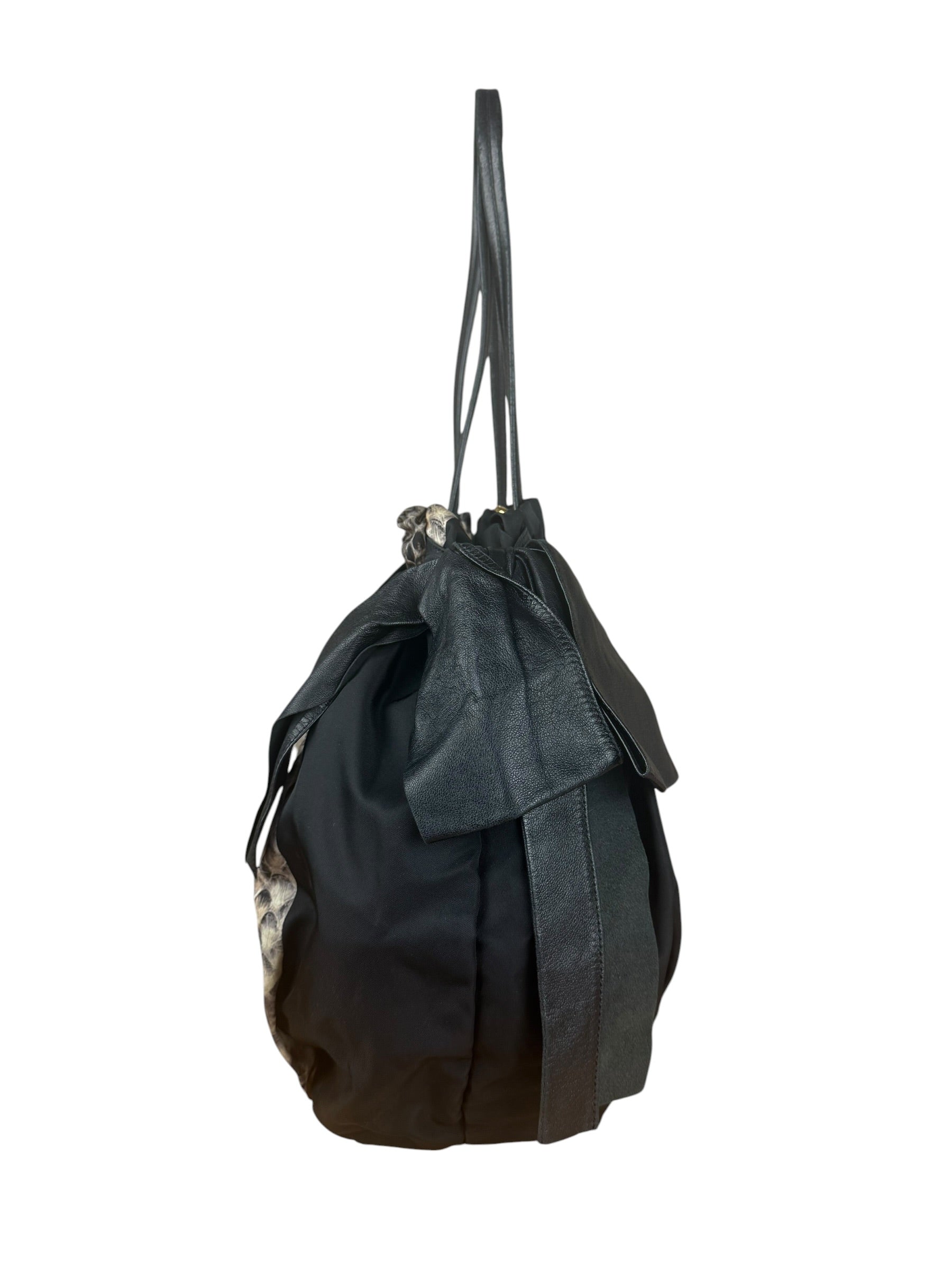 Prada Vintage Snake Print Nylon 2Way Bag