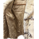 Vintage White/Brown Rabbit Fur Coat