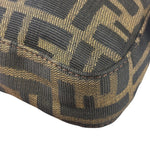 Fendi Brown Leather Trim Baguette