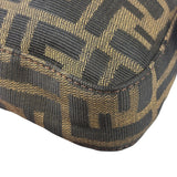 Fendi Brown Leather Trim Baguette