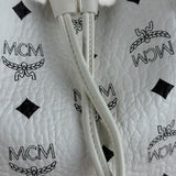 MCM Monogram White Bucket Shoulder Bag