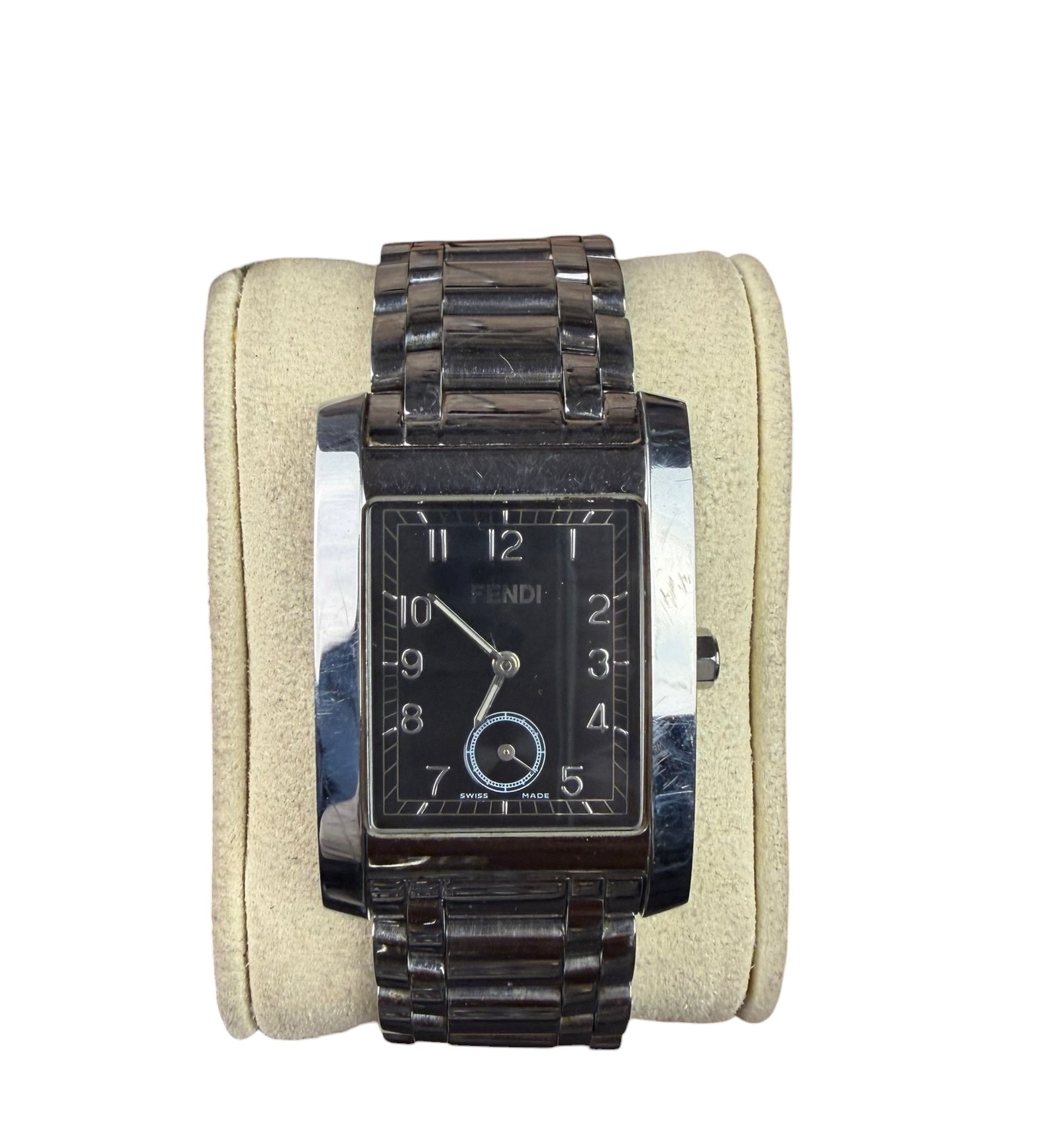 Fendi Black Dial Stainless Steel Tank