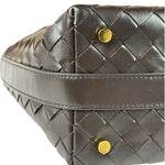 Bottega Veneta Brown Leather Intrecciato Mini Wallace Hobo Bag