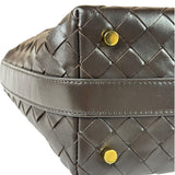 Bottega Veneta Brown Leather Intrecciato Mini Wallace Hobo Bag