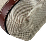Chloe Beige/Brown Leather Trim Small Woody Two-Way Tote