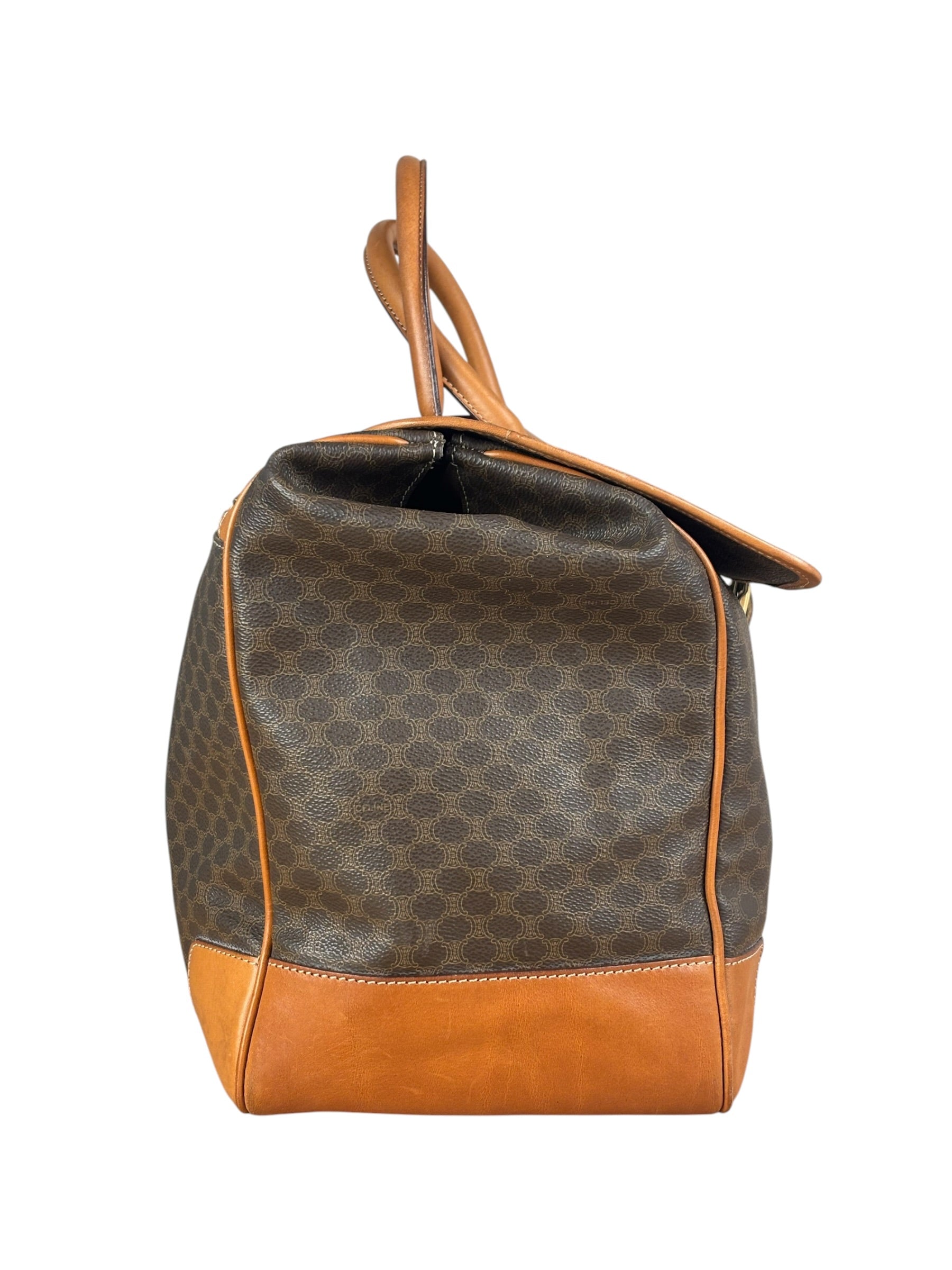 Celine Vintage Macadam Coated Canvas Weekender Travel Bag