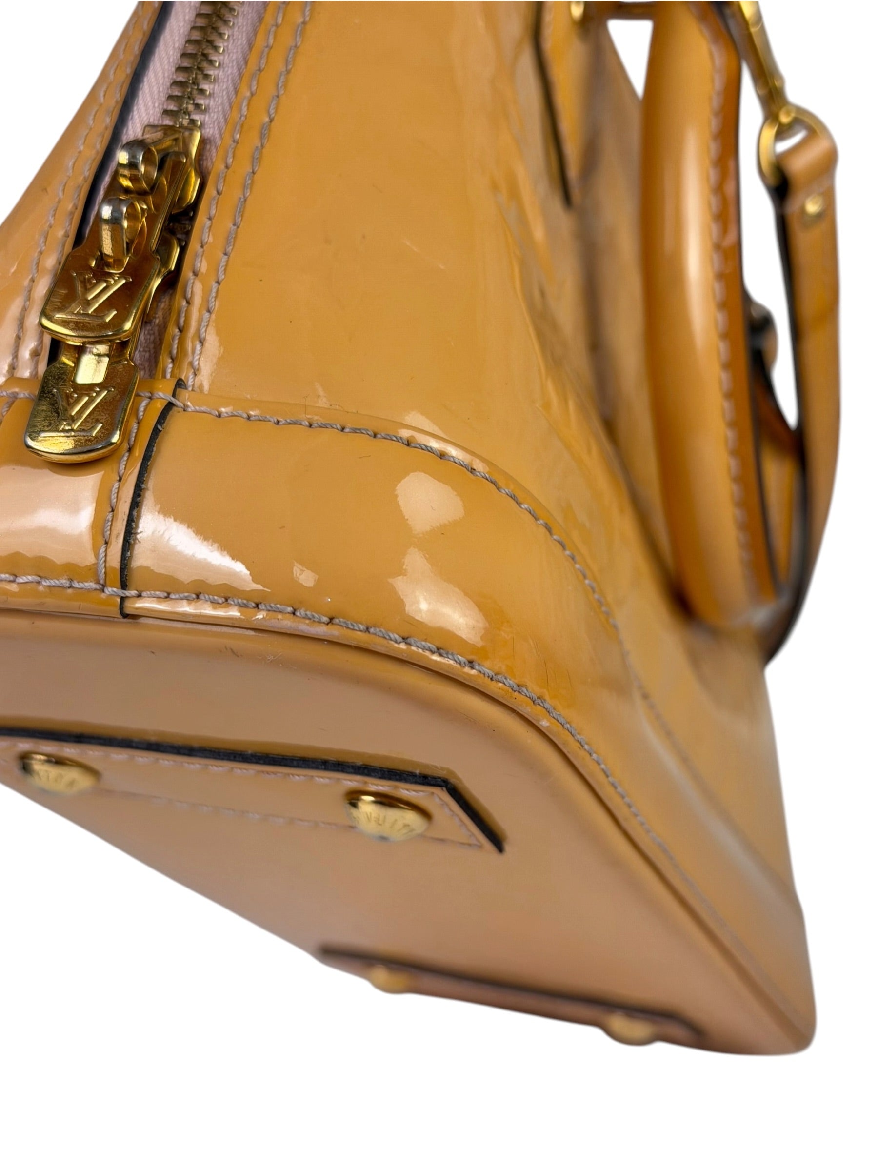 Louis Vuitton Yellow Monogram Vernis Alma BB Two-Way Bag