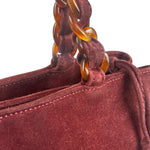 Chanel Bordeaux Suede Tortoise Chain Shoulder Bag '97-'99