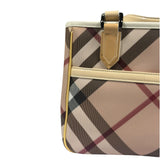 Burberry Beige Nova Check Canvas Patent Leather Tote Bag