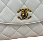 Chanel Vintage White Quilted Leather Flap Bag 1991