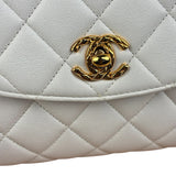 Chanel Vintage White Quilted Leather Flap Bag 1991