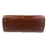 Yves Saint Laurent Vintage Croc-Embossed Leather Handbag