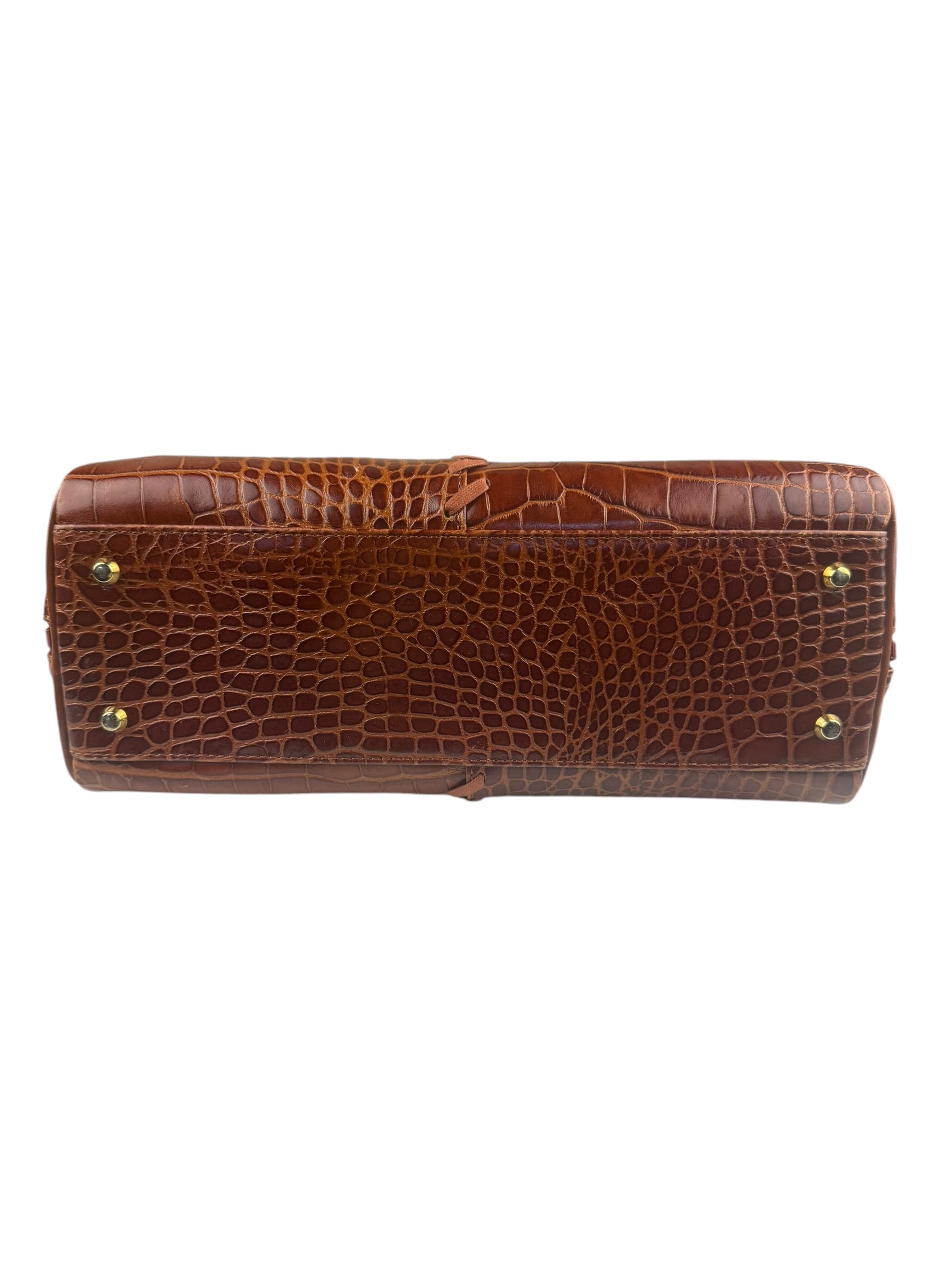 Yves Saint Laurent Vintage Croc-Embossed Leather Handbag