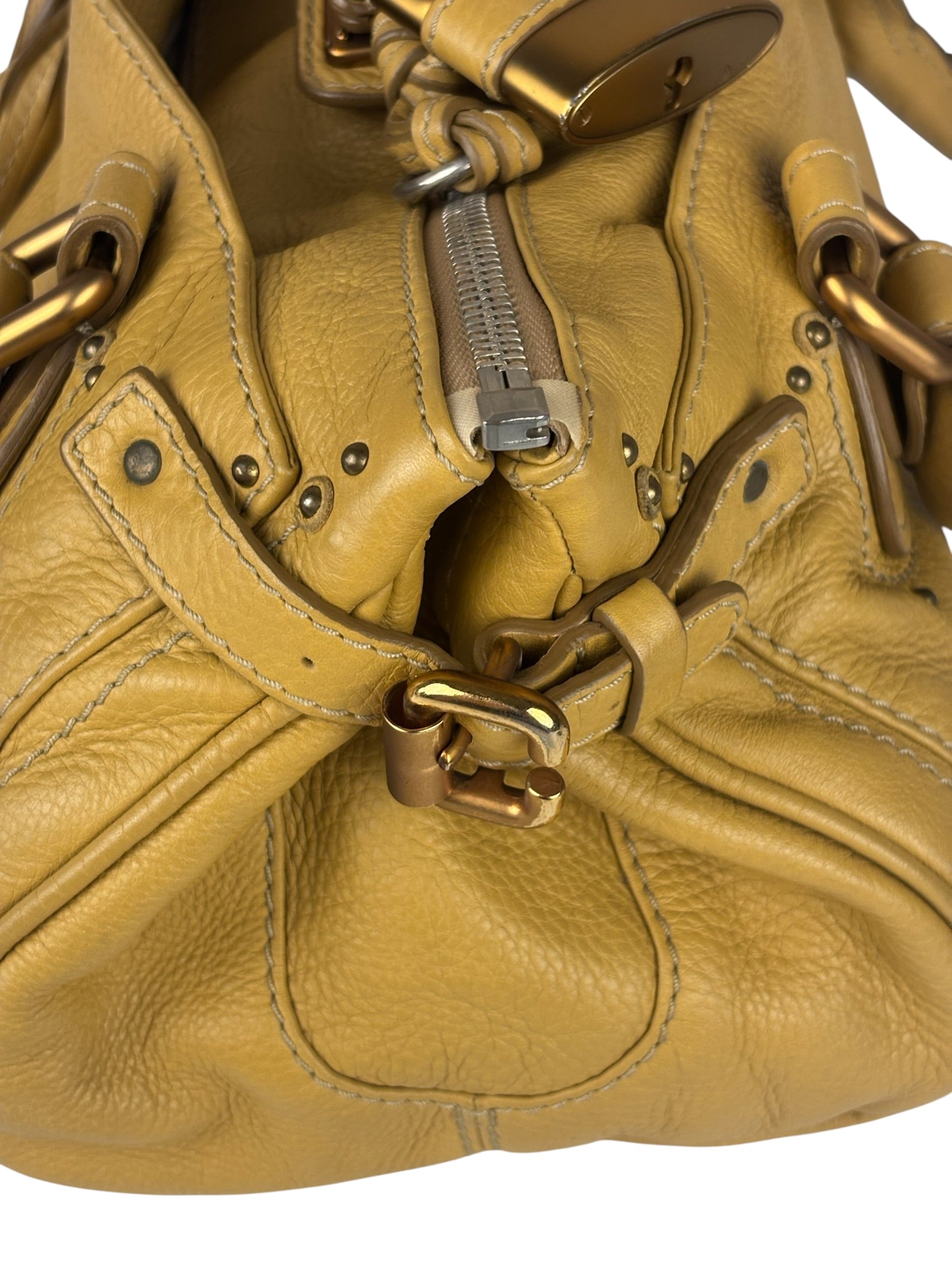 Chloe Yellow Leather Paddington Shoulder Bag