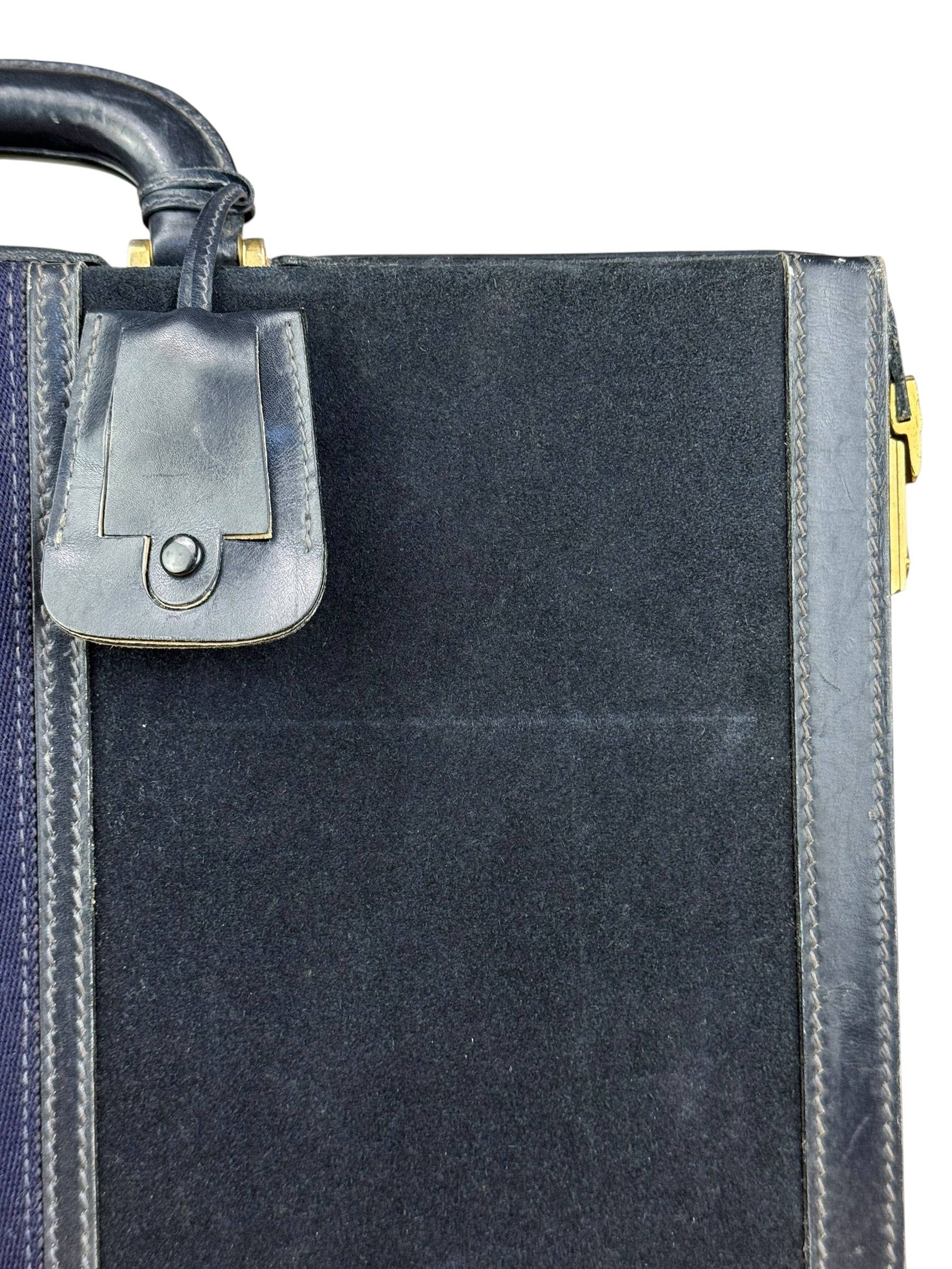 Gucci Navy Suede Vintage Briefcase