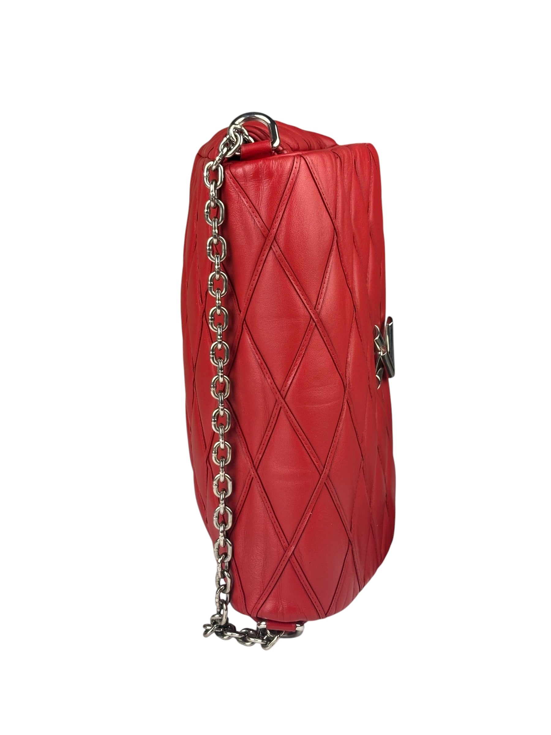Louis Vuitton Red Lambskin GO-14 Malletage Shoulder Bag