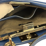Fendi Navy Leather Peekaboo Micro Two-Way Bag