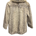 Vintage Light Grey Chevron Patterned Mink Coat