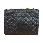 Chanel Black Quilted Leather Chain Flap Bag