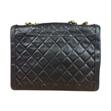 Chanel Black Quilted Leather Chain Flap Bag