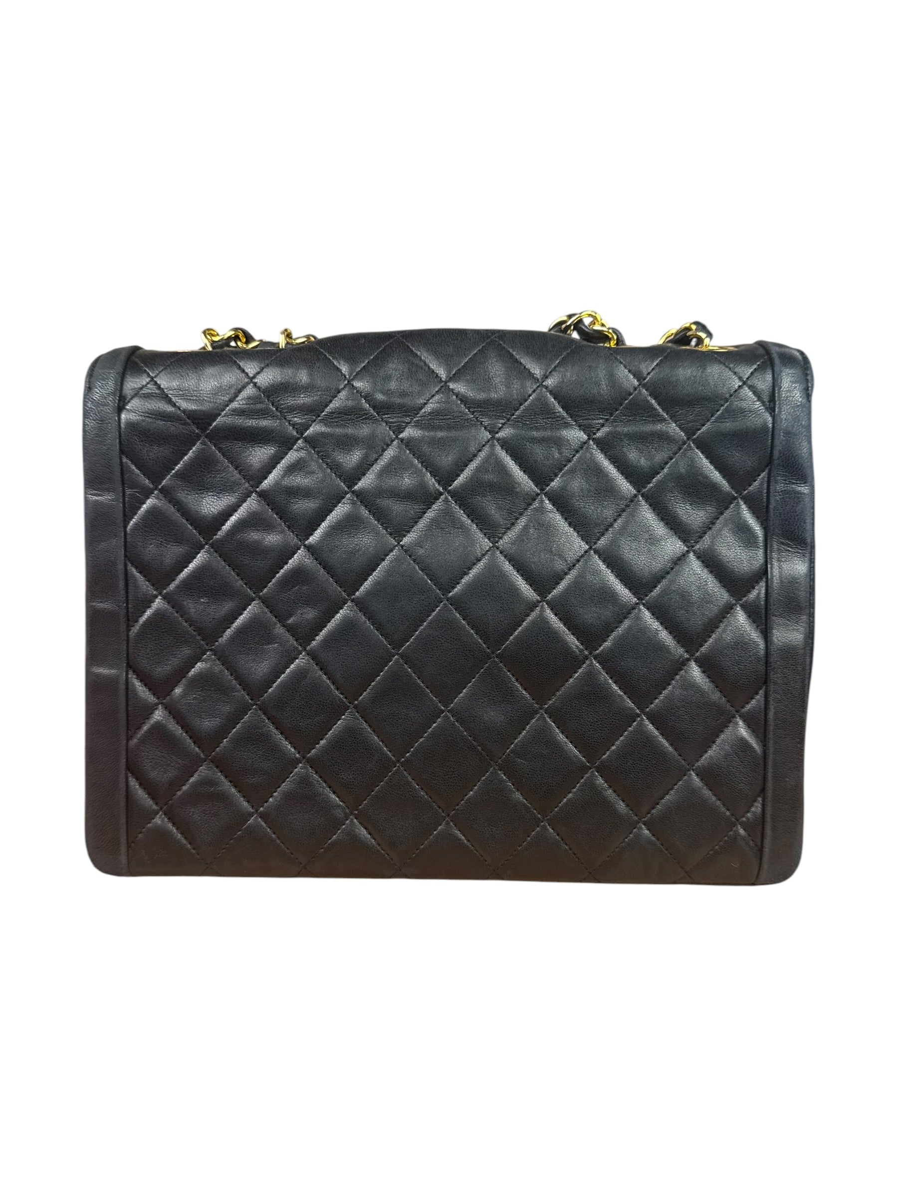 Chanel Black Quilted Leather Chain Flap Bag