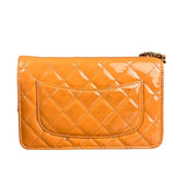 Chanel Orange Patent Leather Flap Wallet on Chain Bag