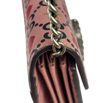 Gucci Pink Leather Dionysus GGCrystal Valentines Small Wallet On Chain
