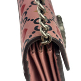Gucci Pink Leather Dionysus GGCrystal Valentines Small Wallet On Chain