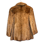 Rotiny Vintage Brown Chevron Mink Fur Coat