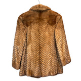 Rotiny Vintage Brown Chevron Mink Fur Coat