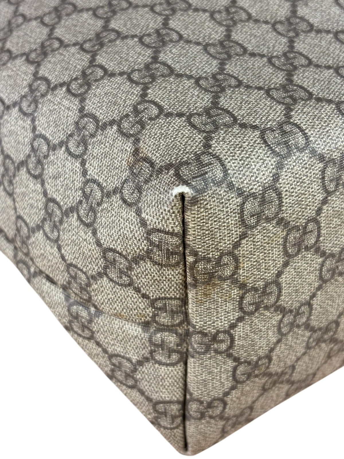 Gucci Beige/Grey Leather Canvas GG Joy Tote Bag