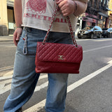 Chanel Red Qulited Leather Flap Shoulder Bag 2011