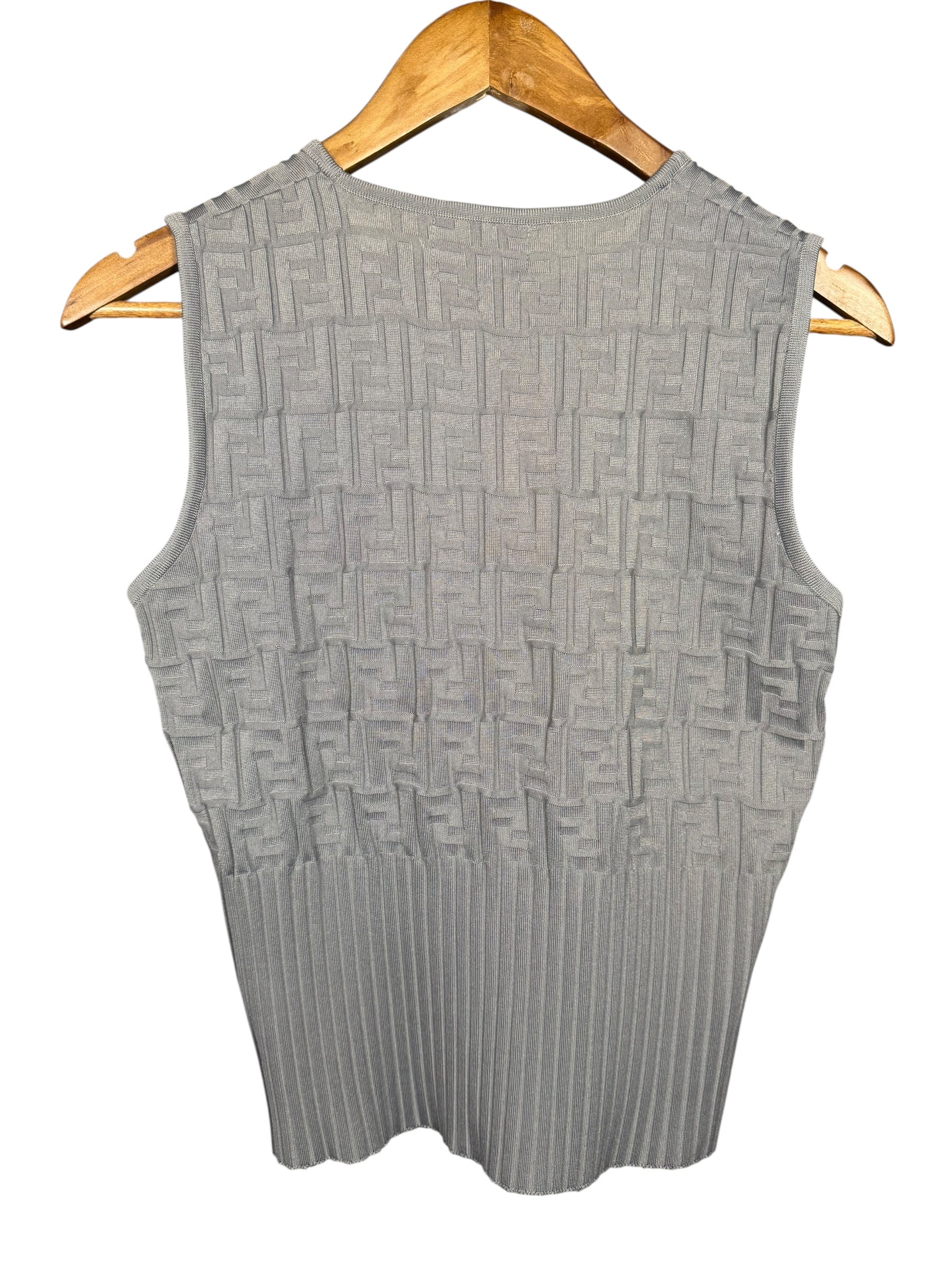 Fendi FF Sleeveless Top Grey