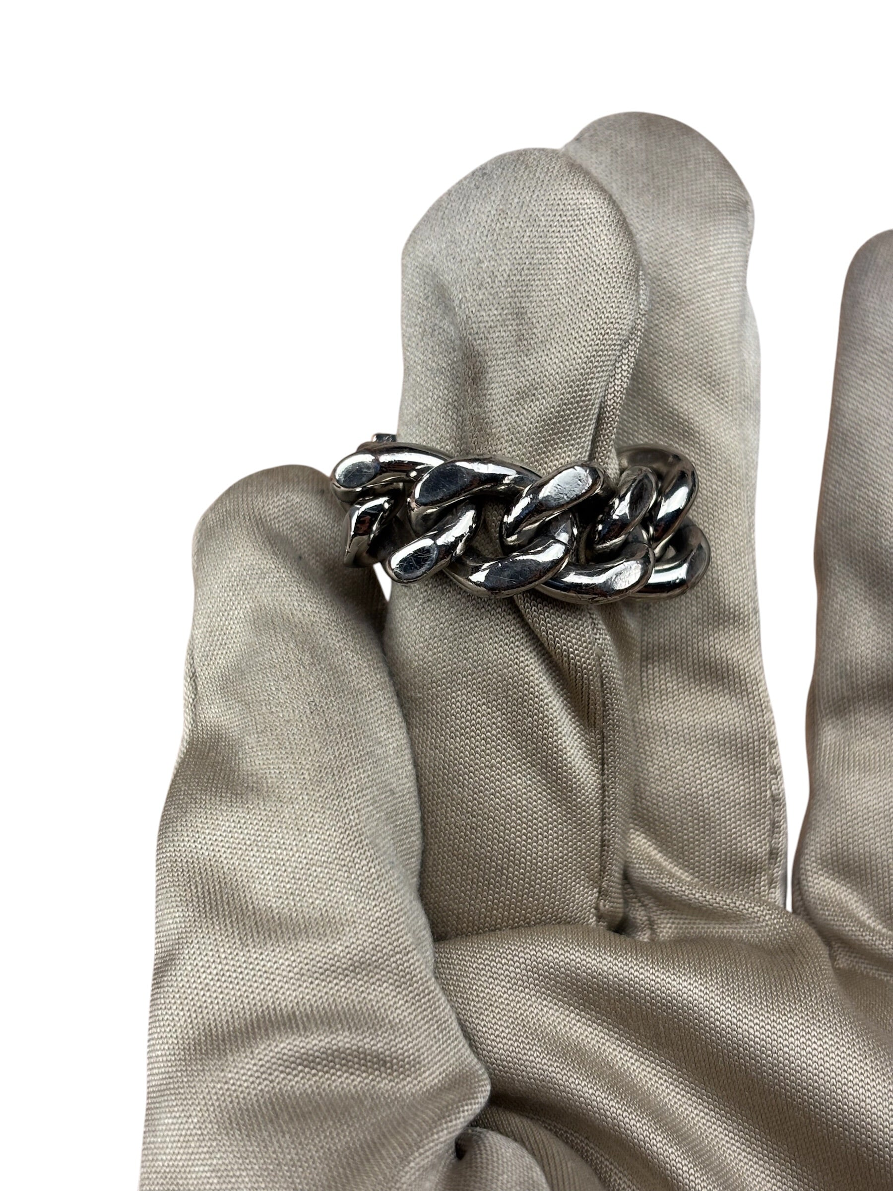 Yves Saint Laurent ID Plaque Chain Link Ring