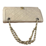 Chanel Beige Quilted CC Vintage Double Flap Bag 90s
