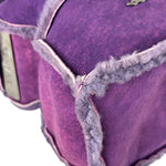 Chanel Vintage Purple Shearling/Suede Patchwork Shoulder Bag 2000