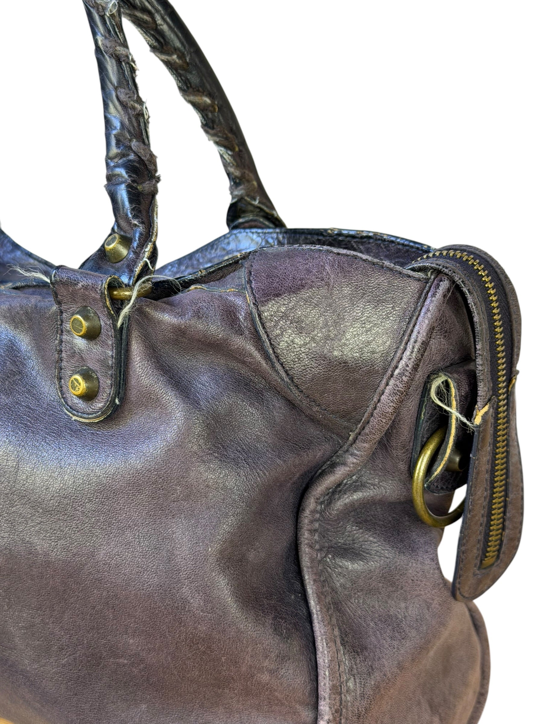 Balenciaga Vintage Purple Classic Motorcycle City Bag
