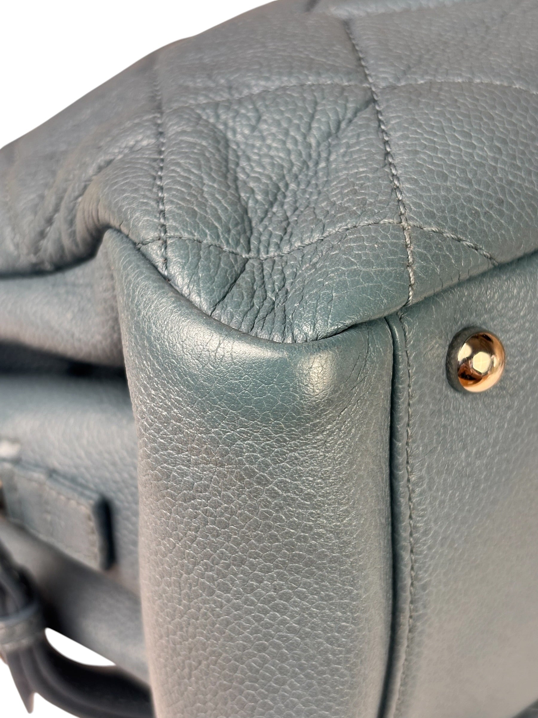 Chanel Blue Caviar Quilted CC Timeless Soft Shopper Tote 2010