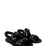 Gucci Black Cordovan Horsebit Sandals