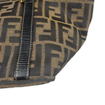 Fendi FF Black Leather Trim Zucca Mamma Pochette