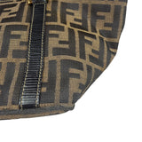 Fendi FF Black Leather Trim Zucca Mamma Pochette